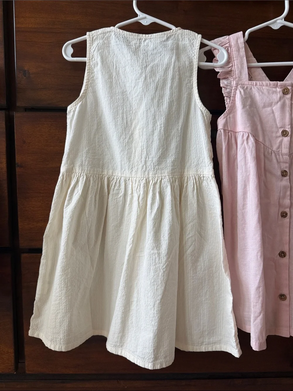 H&M Pink & Cream Button-Front Summer Dresses for Girls 3T NWT